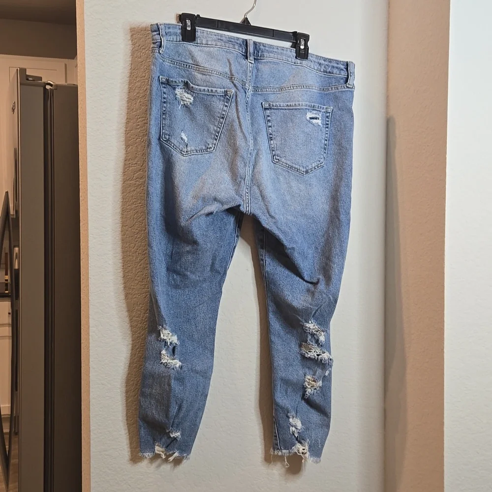 Torrid High Rise Straight Destructed Jeans (Short Length) - Picture 3 of 3